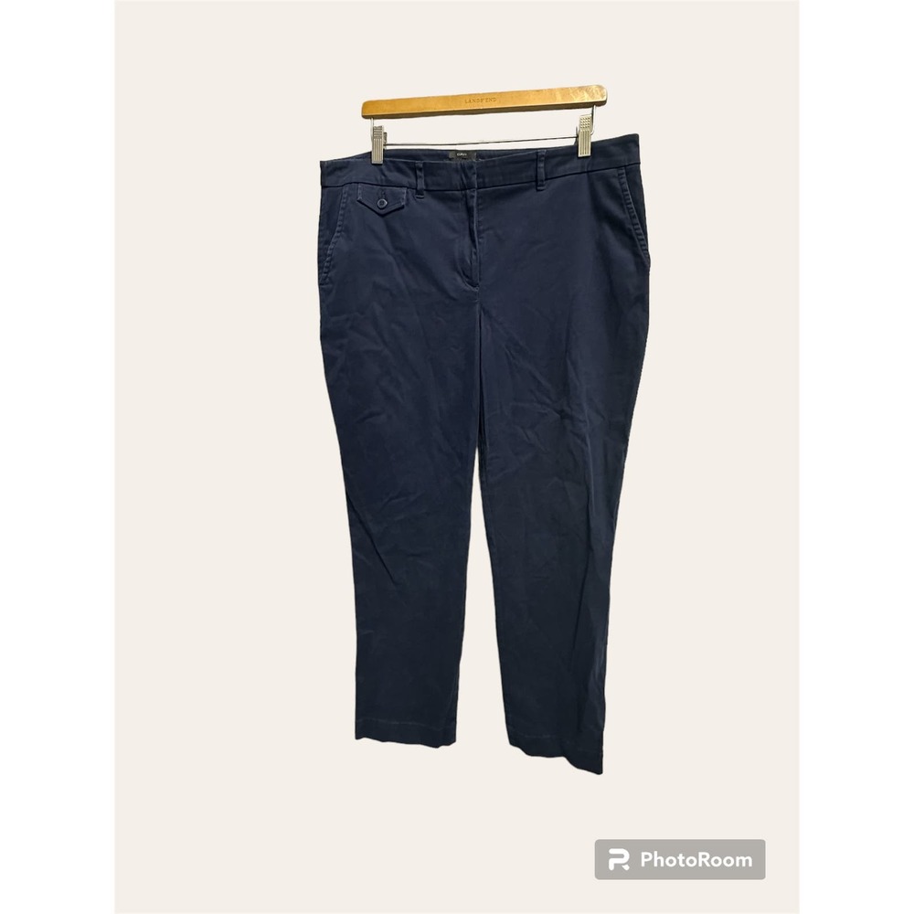Talbots Curvy Navy Straight Pants Women Size 14